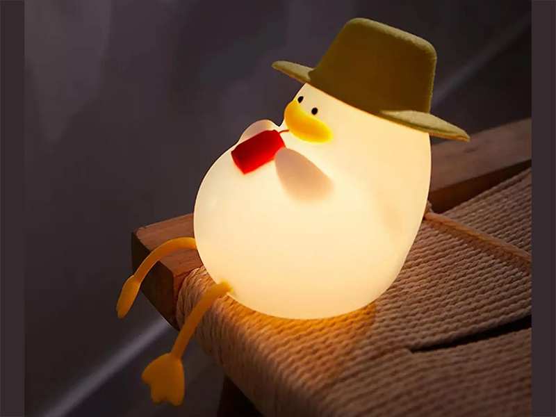 چراغ خواب رومیزی فانتزی سیلیکونی شارژی Silicone LED Duck Night Light Holiday Creative Bedroom XR-MM-L2206