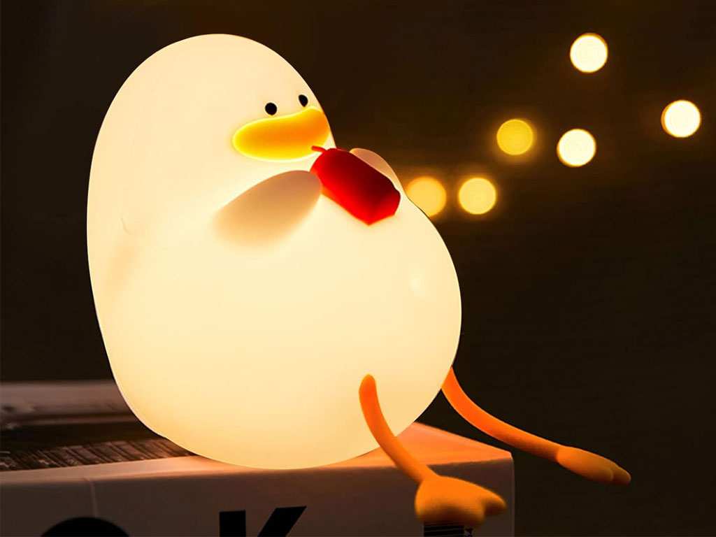 چراغ خواب رومیزی فانتزی سیلیکونی شارژی Silicone LED Duck Night Light Holiday Creative Bedroom XR-MM-L2206