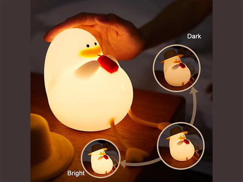 چراغ خواب رومیزی فانتزی سیلیکونی شارژی Silicone LED Duck Night Light Holiday Creative Bedroom XR-MM-L2206