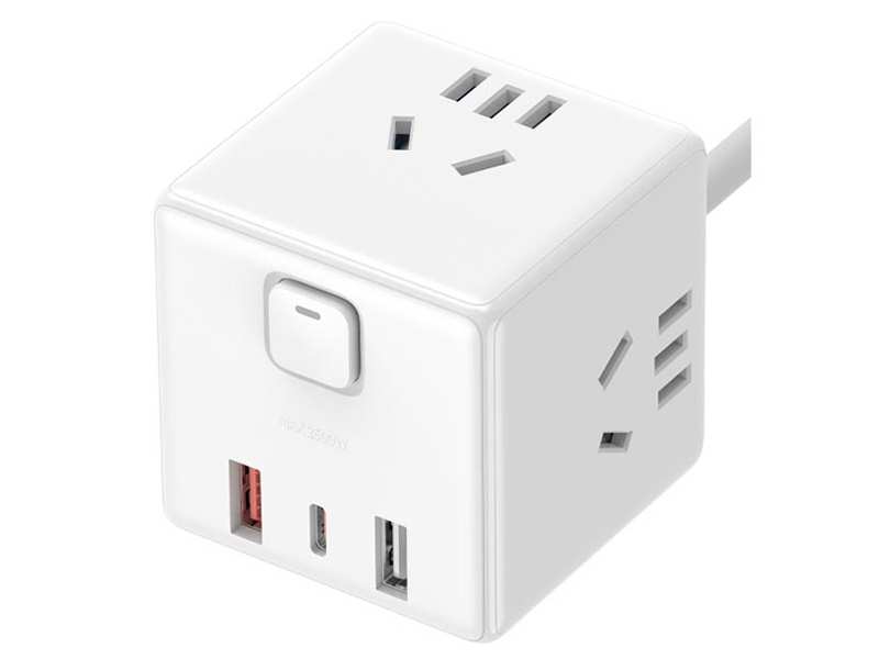 چند راهی مکعبی سه سوکت و دوه پورت یو اس بی و یک پورت تایپ سی شیائومی Xiaomi Rubik Cube Adapter Pro 33W Wired Fast Charge Version (2A1C) MJCXB3-04QM - تصویر 7