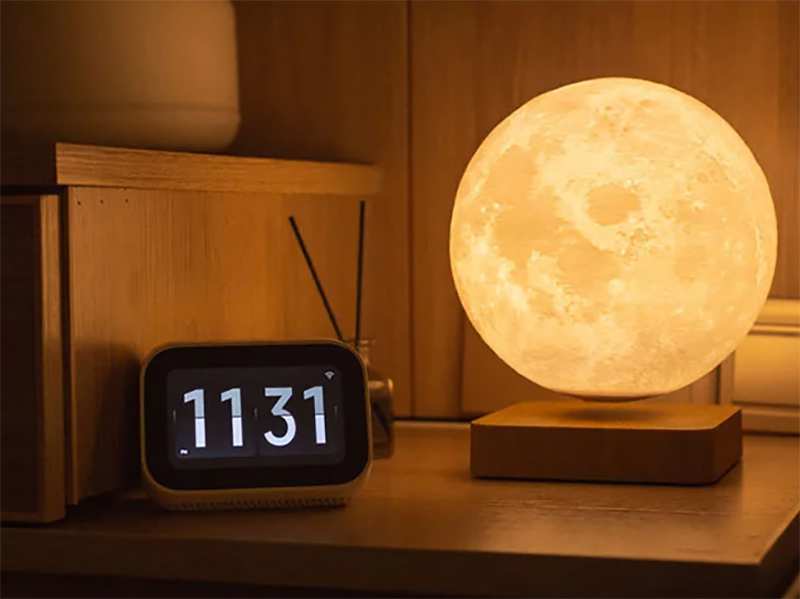 چراغ خواب رومیزی ماه شناور مغناطیسی پرینت سه بعدی معلق Magnetic levitation moon lamp romantic light levitation 3D printing