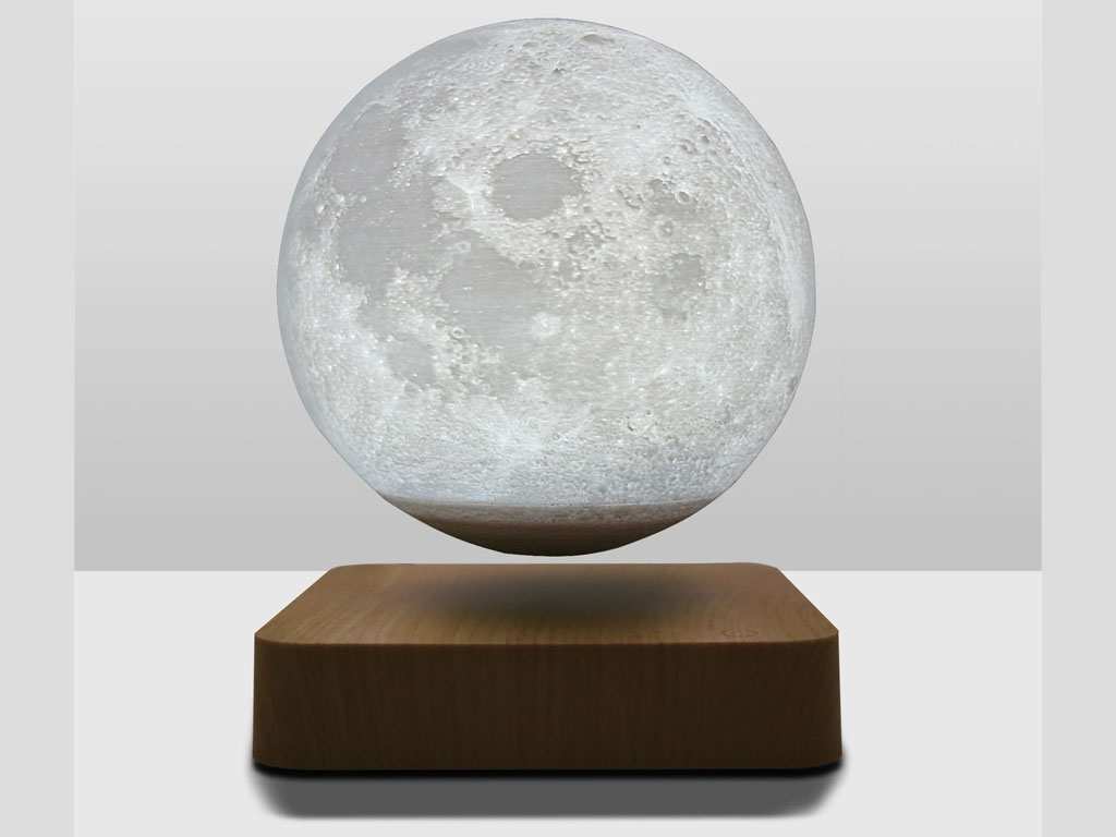 چراغ خواب رومیزی ماه شناور مغناطیسی پرینت سه بعدی معلق Magnetic levitation moon lamp romantic light levitation 3D printing