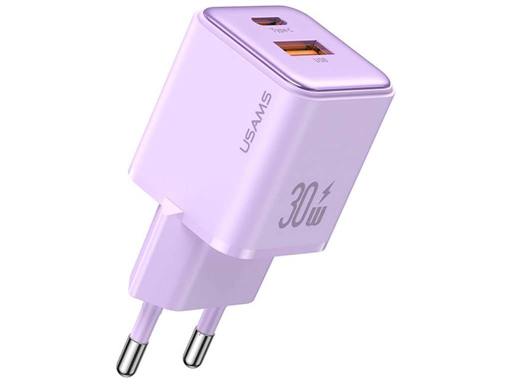 شارژر دیواری تایپ سی و یو اس بی 30 وات و 18 وات یوسامز USAMS US-CC189 PD 30W Charger Adaptateur