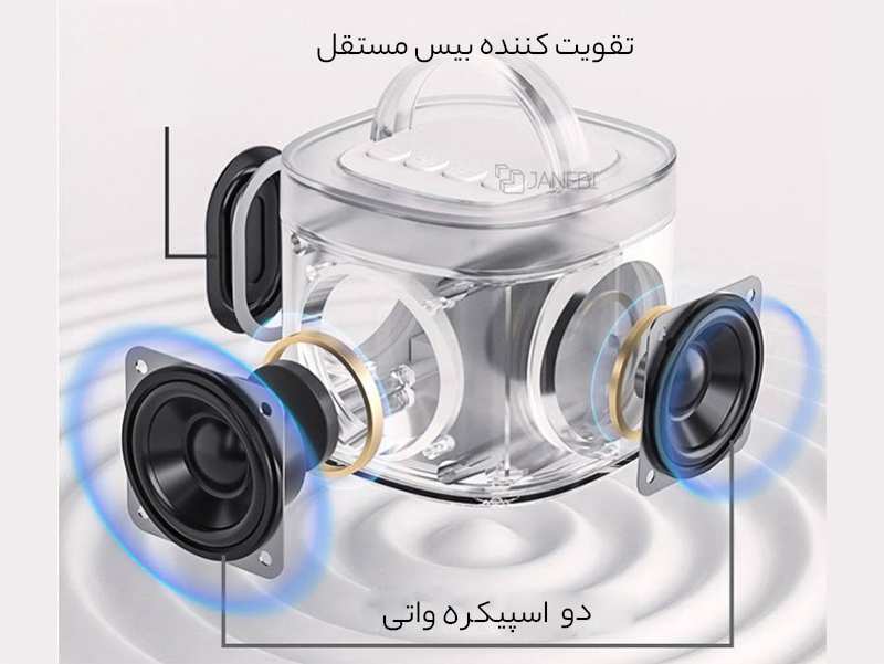 اسپیکر بلوتوثی و میکروفون قابل حمل کانفلون Konfulon mini bluetooth speaker home wireless k audio microphone  KTV F20