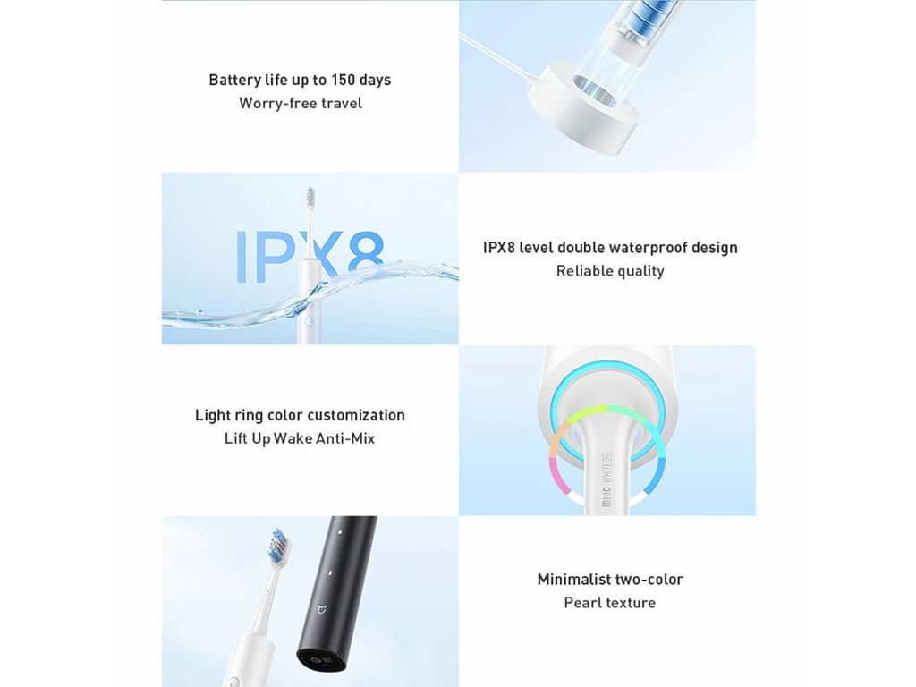مسواک برقی هوشمند شارژی شیائومی xiaomi electric toothbrush T501 Mijia sonic