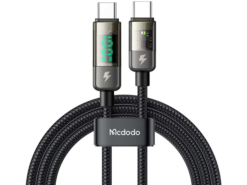 کابل سوپر فست شارژ هوشمند دو سر تایپ سی 100 وات 1.2 متری مک دودو Mcdodo Digital Pro Auto Power Off Type-C to Type-C CA-3610