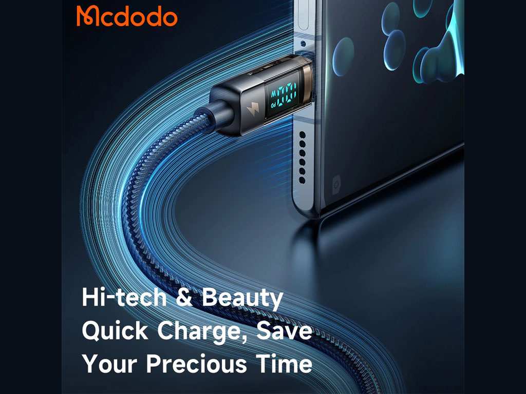 کابل سوپر فست شارژ هوشمند دو سر تایپ سی 100 وات 1.2 متری مک دودو Mcdodo Digital Pro Auto Power Off Type-C to Type-C CA-3610