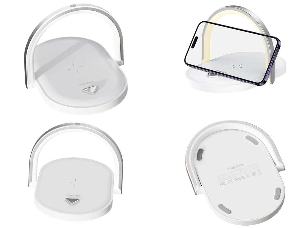 شارژر بی سیم و چراغ خواب رسی Recci RLS-L15 Wireless Charging 3-In-1 charger 15W