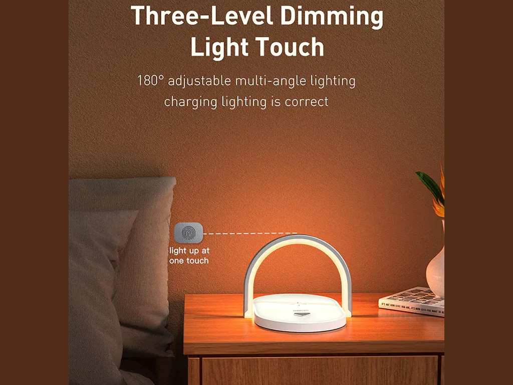 شارژر بی سیم و چراغ خواب رسی Recci RLS-L15 Wireless Charging 3-In-1 charger 15W