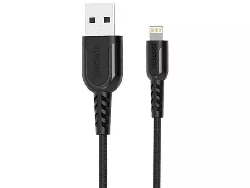 کابل شارژ یو اس بی به لایتنینگ 2.4 آمپر 1.2 متری پورودو Porodo PD-12TUBL lightning cable 1.2 m