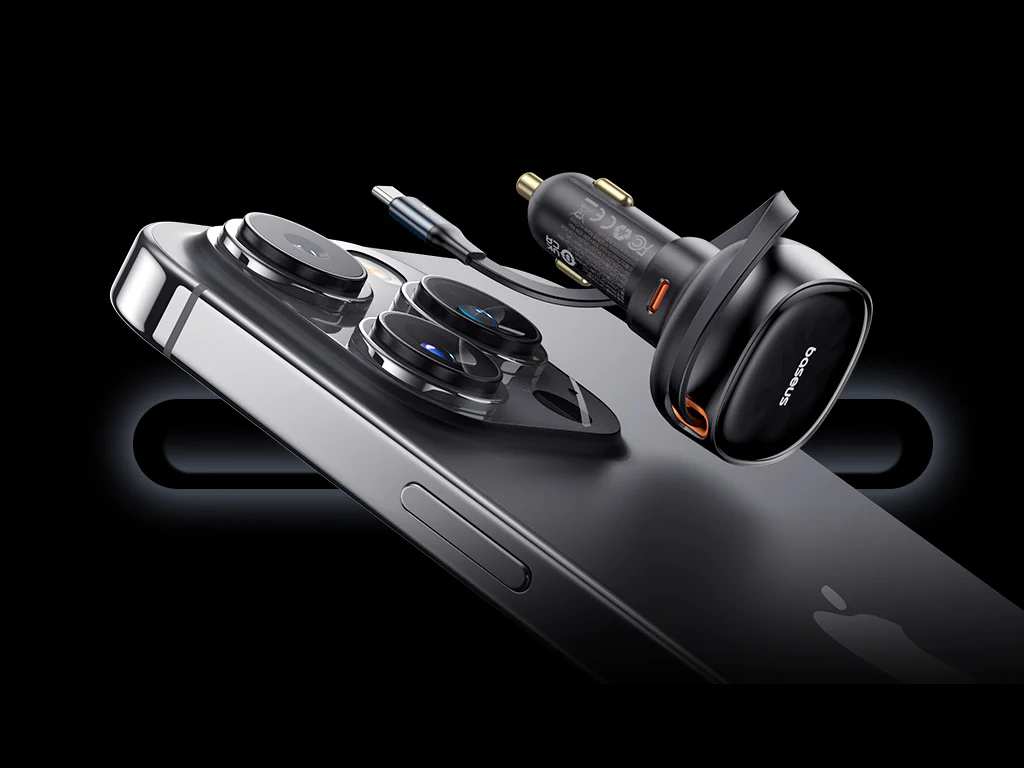 شارژر فندکی فست شارژ ماشین تایپ سی 60 وات بیسوس C00057802111-01