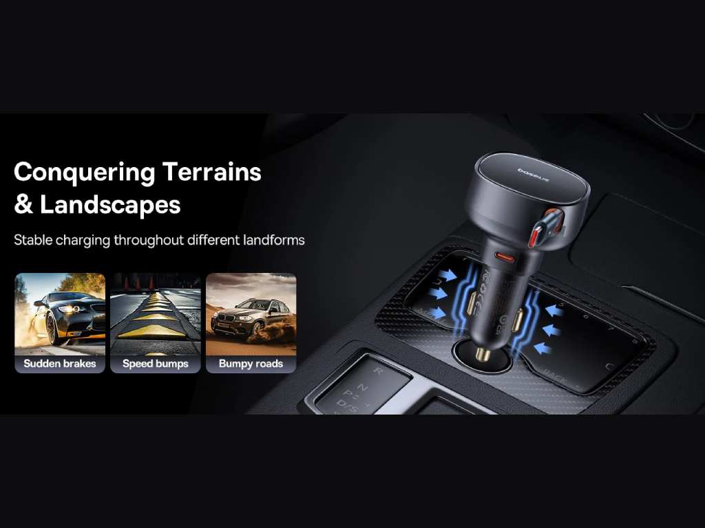 شارژر فندکی فست شارژ ماشین تایپ سی 60 وات بیسوس C00057802111-01