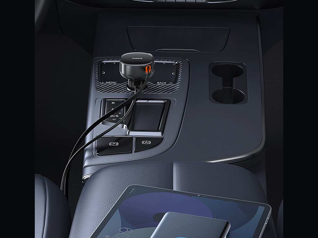 شارژر فندکی فست شارژ ماشین تایپ سی 60 وات بیسوس C00057802111-01