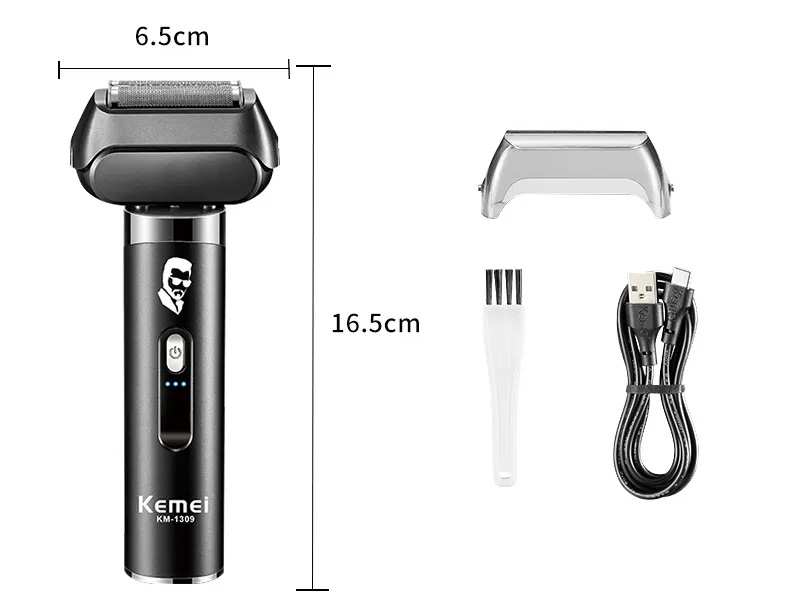 ریش تراش شارژی کمی Kemei Fast Speed Rechargeable Electric Shaver Km-1309