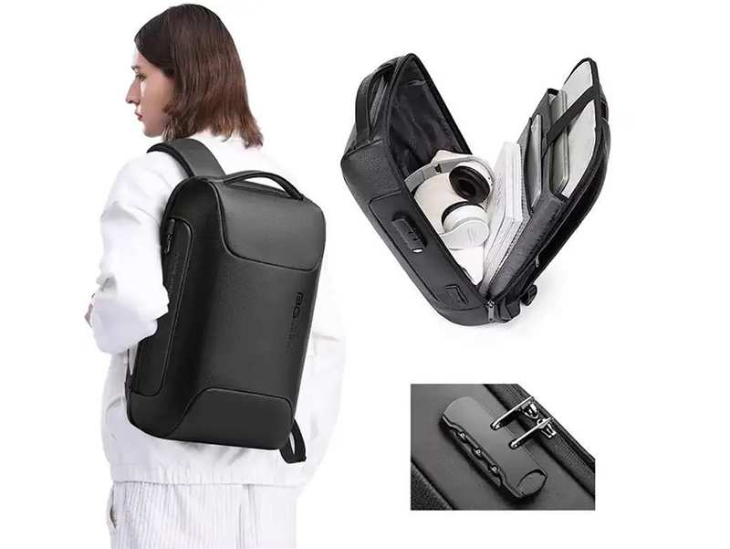 کوله پشتی چرم ضد سرقت لپ تاپ 15.6 اینچ یو اس بی دار بنج  Bange BG-6622 Tas Laptop Backpack Kulit Sapi Asli 15.6 Inch