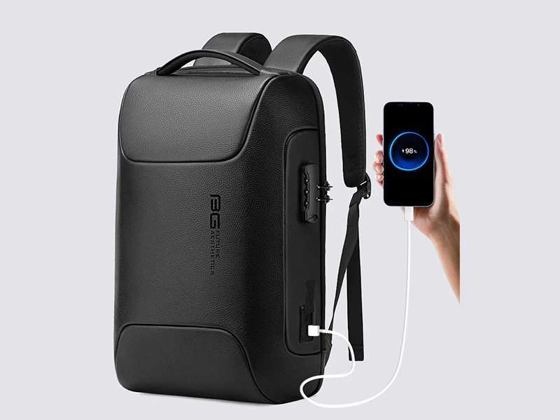 کوله پشتی چرم ضد سرقت لپ تاپ 15.6 اینچ یو اس بی دار بنج  Bange BG-6622 Tas Laptop Backpack Kulit Sapi Asli 15.6 Inch