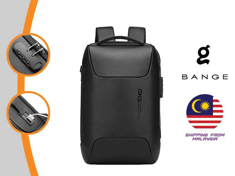 کوله پشتی چرم ضد سرقت لپ تاپ 15.6 اینچ یو اس بی دار بنج  Bange BG-6622 Tas Laptop Backpack Kulit Sapi Asli 15.6 Inch