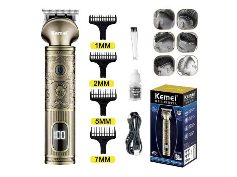 ماشین اصلاح موی سر و بدن چندکاره برنزی شارژی کمی KEMEI Hair clipper KM-1635 rechargeable