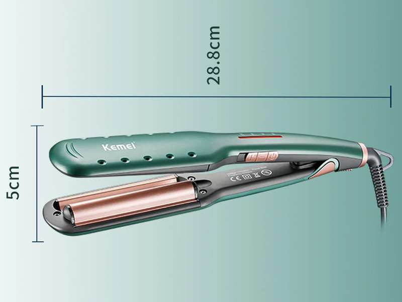 فرکننده و حالت دهنده موی سر حرفه ای مسافرتی کمی Kemei Salon Hair Straightener Curling Iron Km-2053