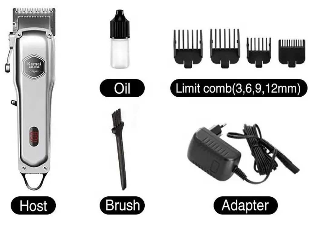 ریش تراش شارژی کیمی Kemei Rechargeable Electric Hair Trimmer KM-1998