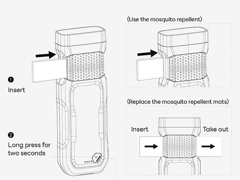 چراغ قوه، پاوربانک و حشره کش  قابل حمل Electric Portable Rechargeable USB Mosquito Repellent With Flashlight & Powerbank