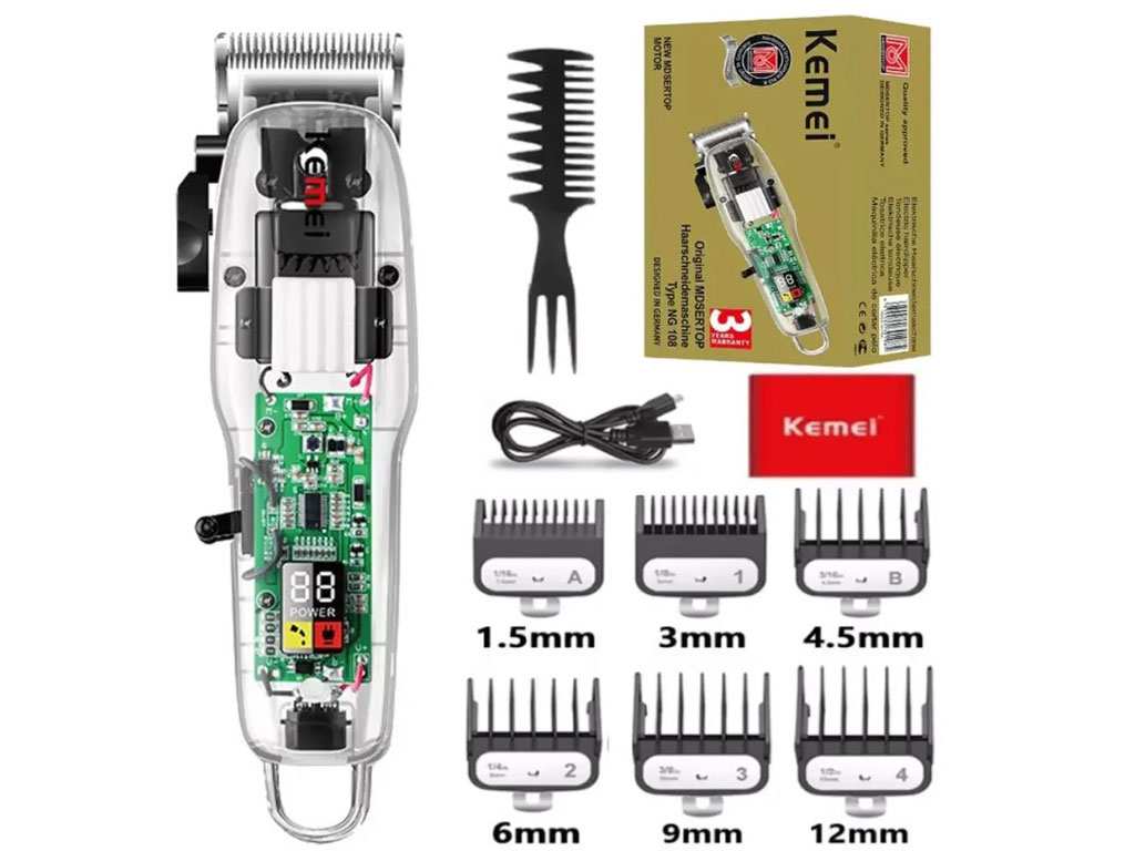 ریش تراش و ماشین اصلاح شارژی کمی Kemei Km-Ng108 Usb Transparent Body Hair Cutting Machine