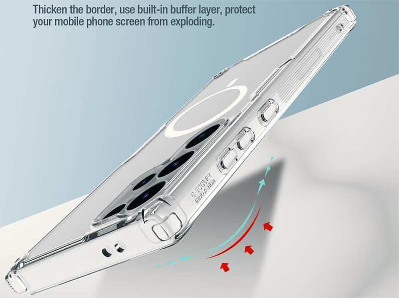 قاب محافظ مگنتی گلکسی اس 24 اولترا نیلکین Nillkin Nature TPU Pro Magnetic case Samsung Galaxy S24 Ultra