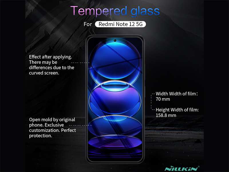 گلس شیائومی ردمی نوت 12 و پوکو ایکس 5  نیلکین Nillkin Amazing H+ Pro tempered glass screen protector Xiaomi Redmi Note 12 4G ,Note 12 5G  Poco X5