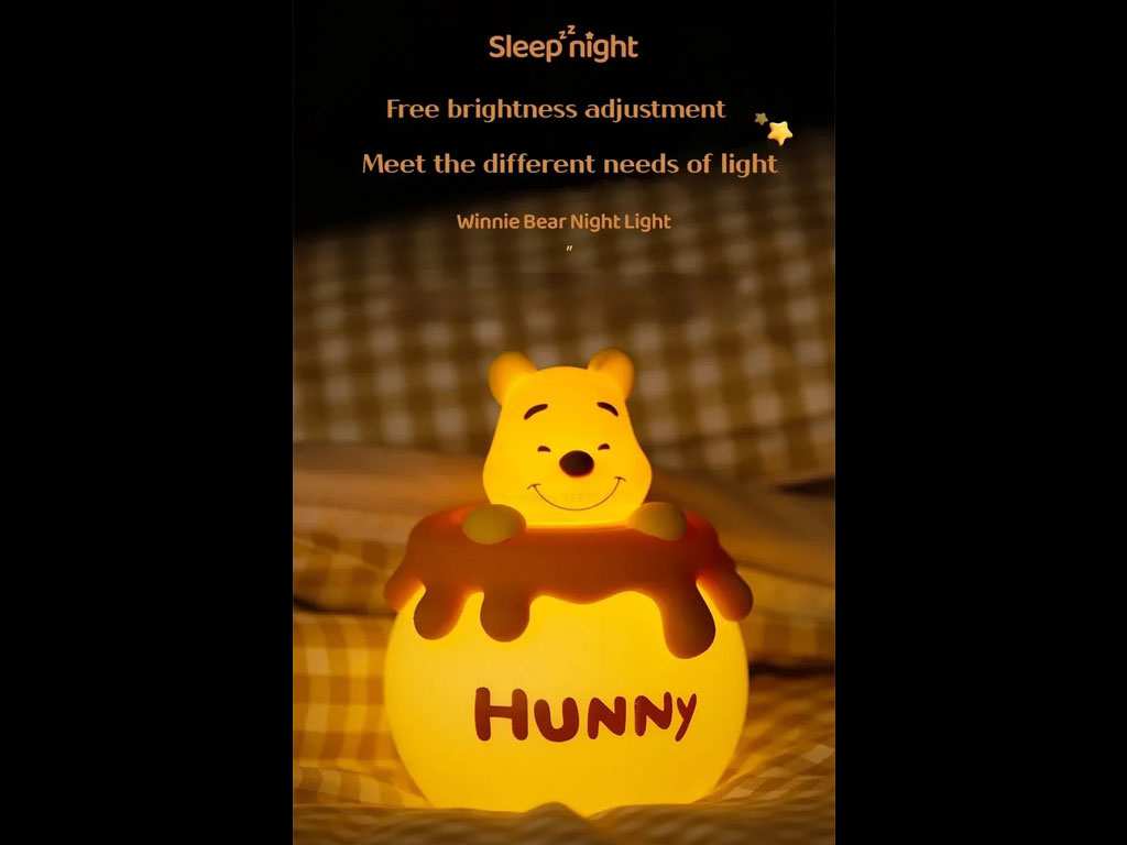 چراغ خواب فانتزی شارژی رومیزی اتاق کودک Winnie the Pooh Night Light Bedroom Children's Sleeping Light MYCP2305