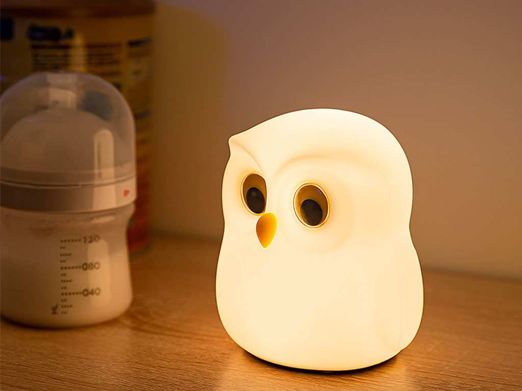 چراغ خواب رومیزی فانتزی شارژی Owl table lamp colorful silicone pat lamp