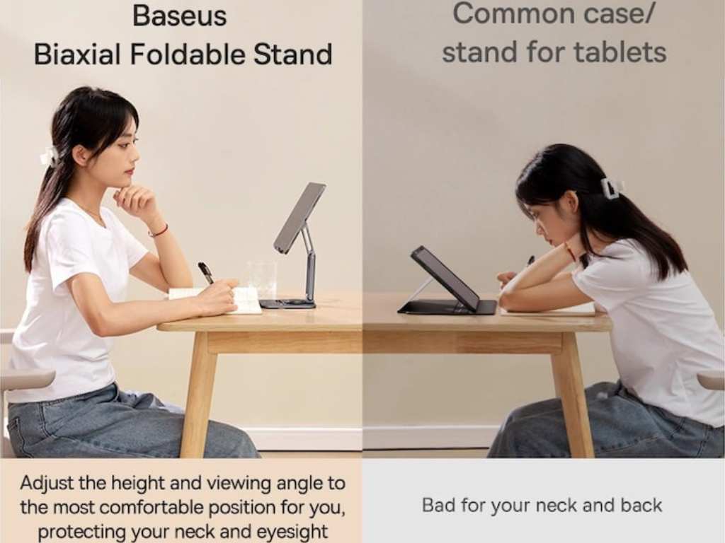 هولدر رومیزی تبلت 360 درجه بیسوس Baseus Desktop Biaxial Foldable Metal Tablet Stand Rotatable Version Space BS-HP006A B10431801811-00