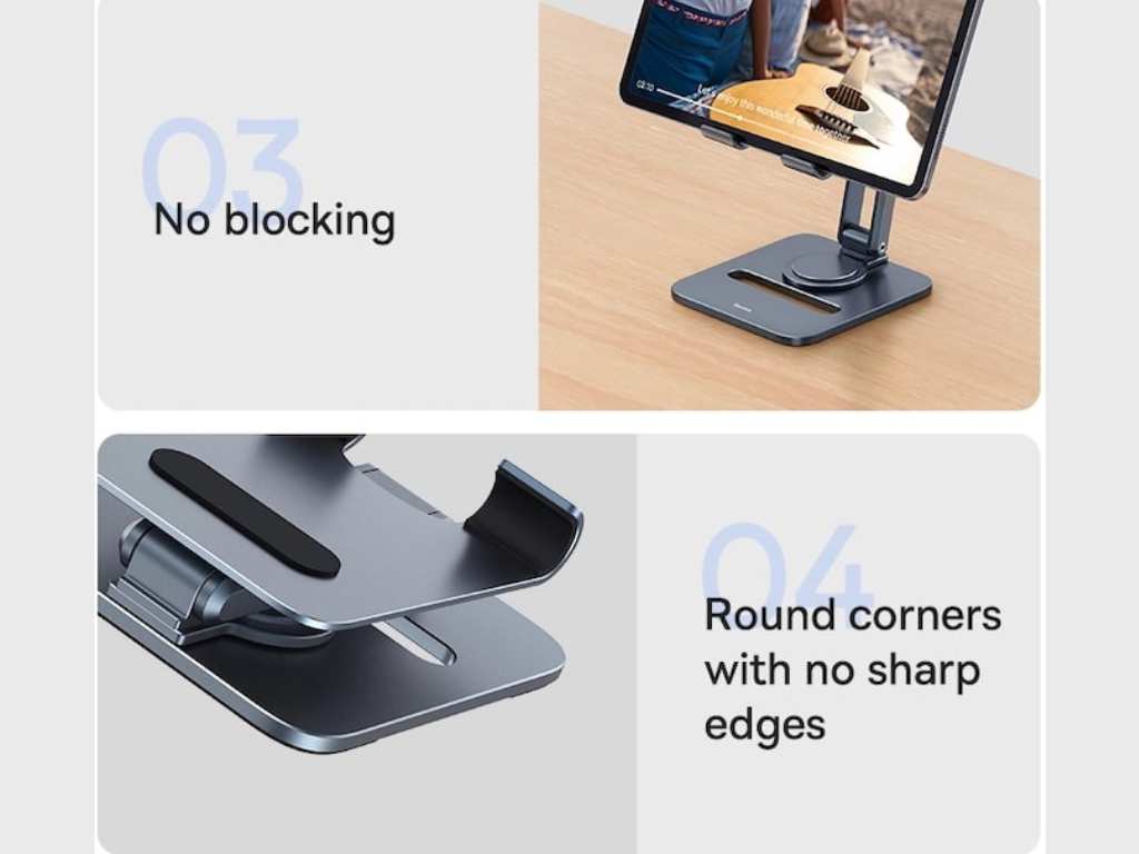 هولدر رومیزی تبلت 360 درجه بیسوس Baseus Desktop Biaxial Foldable Metal Tablet Stand Rotatable Version Space BS-HP006A B10431801811-00