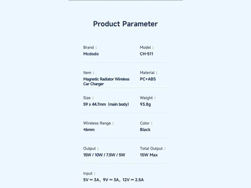 هولدر، شارژر وایرلس و فن خنک کننده گوشی آیفون و اندروید مک دودو Mcdodo Fast Cooling Magnetic Wireless Car Charger CH-511