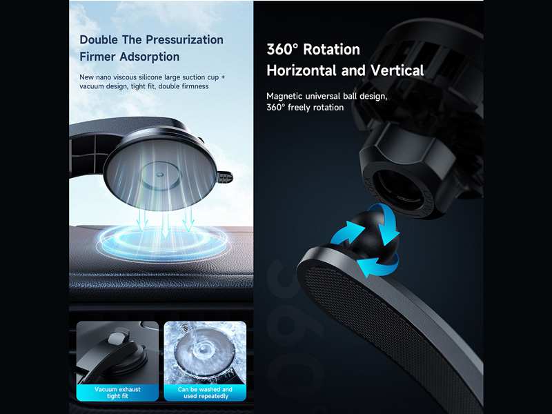 هولدر، شارژر وایرلس و فن خنک کننده گوشی آیفون و اندروید مک دودو Mcdodo Fast Cooling Magnetic Wireless Car Charger CH-511