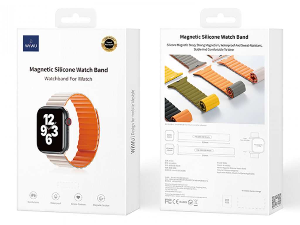 بند سیلیکونی اپل واچ 38، 40 و 41 میلی‌متری ویوو WIWU 38/40/41 Magnetic silicone watch band Wi-WB001