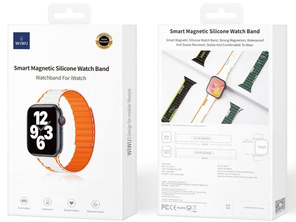 بند اپل واچ سیلیکونی 42، 44 و 45 میلی‌متری ویوو WIWU Smart Magnetic Silicone Watch Band Wi-WB010 42/44/45/49mm