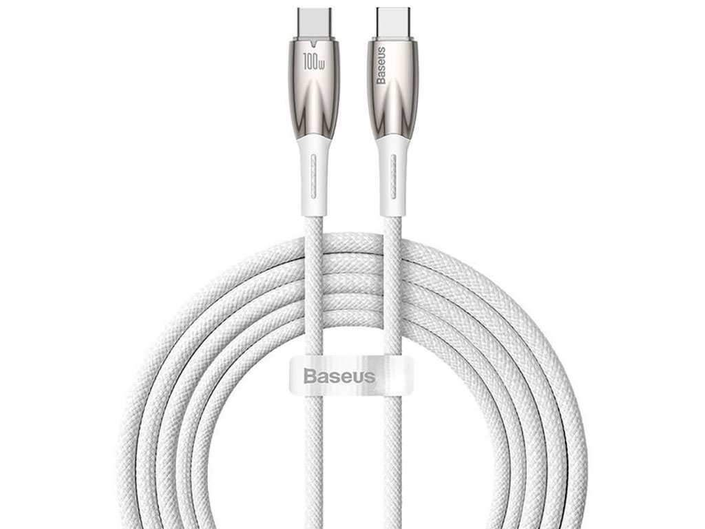 کابل سوپر فست شارژ دو سر تایپ سی 100 وات یک متری بیسوس Baseus Glimmer Type-C To Type-C Fast Charging Data Cable CADH000701