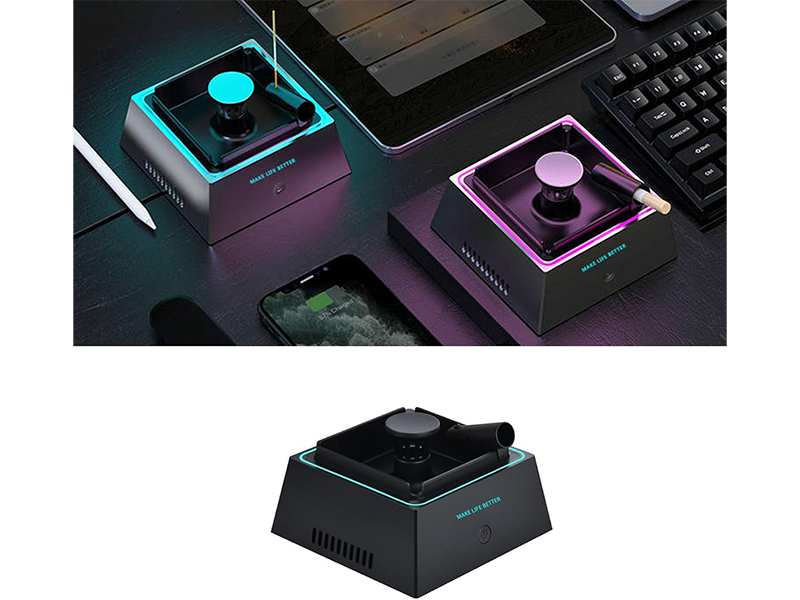زیرسیگاری تصفیه هوا بدون دود بدون نور ال‌ای‌دی چند منظوره Smokeless 2 in 1 Air Purifier Ashtray Air Purifier Ashtrays with LED Light
