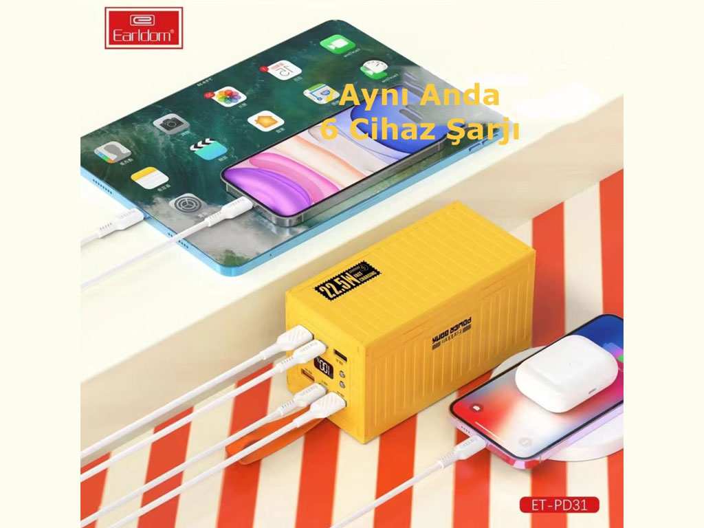 پاوربانک شارژ سریع تایپ سی و یو اس بی 22.5 وات ارلدام PD31