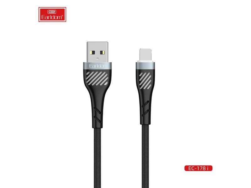 کابل شارژ سریع یو اس بی به لایتنینگ 2.4 آمپر یک متری ارلدام Earldom Lightning Cable EC-178i