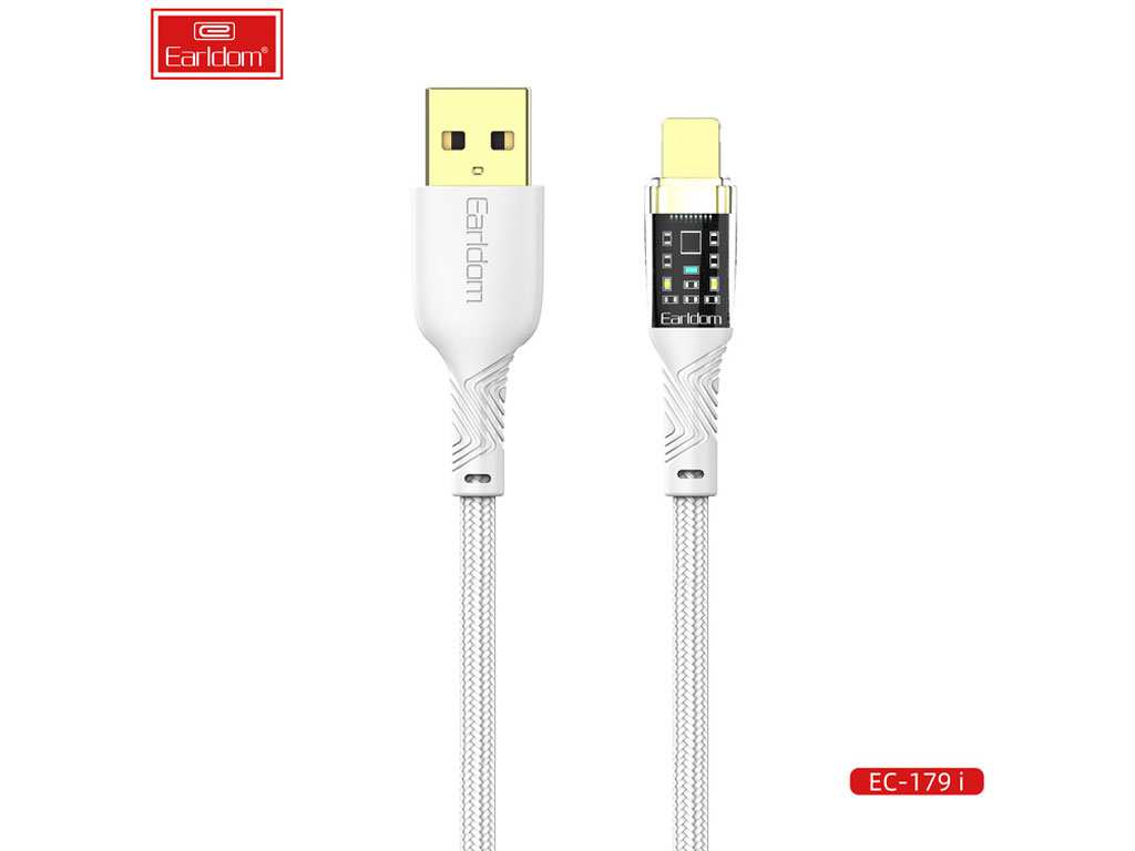 کابل شارژ سریع یو اس بی به لایتنینگ 3.0 آمپر یک متری ارلدام Earldom EC-179i Lightning cable 3.0A 1.0m