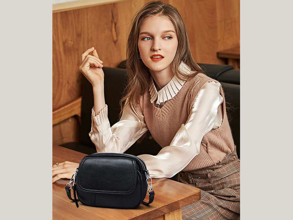 کیف دوشی زنانه و دخترانه چرمی Genuine Leather Women's Versatile Crossbody Shoulder Bag 8994