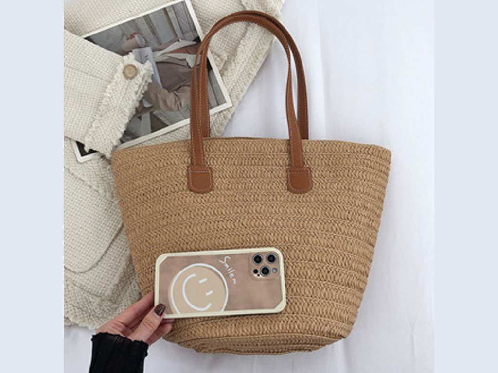 کیف دوشی زنانه حصیری IOS/Aiguoshi New Tote Women's Bags Straw 6787