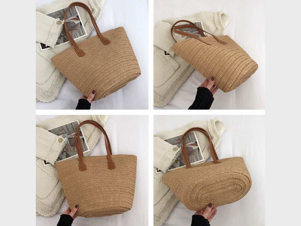 کیف دوشی زنانه حصیری IOS/Aiguoshi New Tote Women's Bags Straw 6787