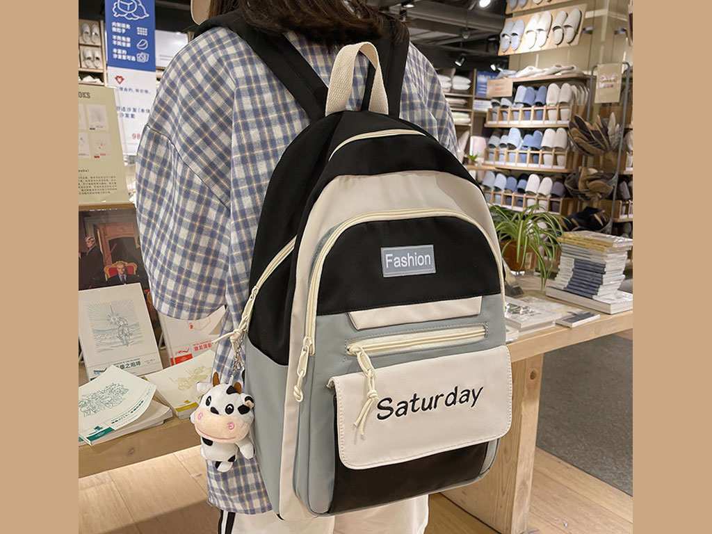 کوله پشتی با ظرفیت بزرگ IOS/Aiguoshi School bag female backpack 2023 new large capacity 4079