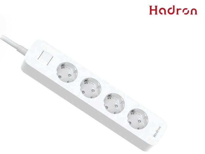 چند راهی برق ارت دار چهار سوکت هادرون Hadron P24 4 AC Way Power Strip 16A