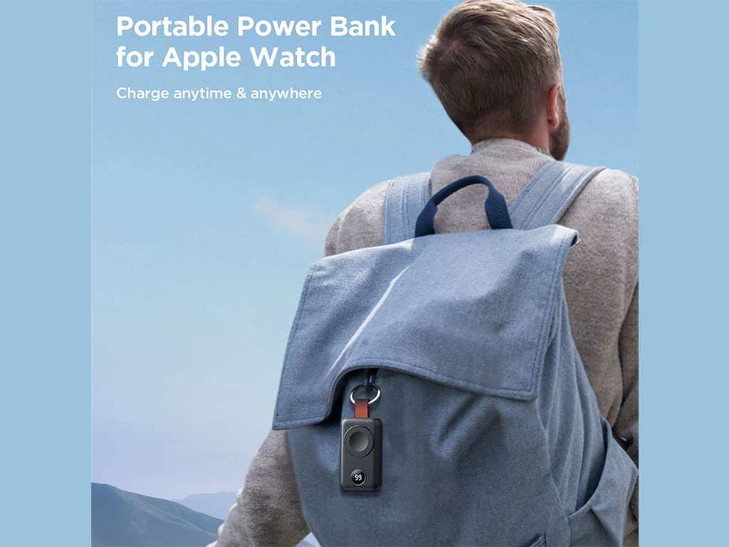 شارژر بی سیم اپل واچ سری 2، 3، 4، 5، 6، 7، 8، اولترا و اس ای با ظرفیت باتری 2000 میلیآمپرساعت جویروم JR-WQW01