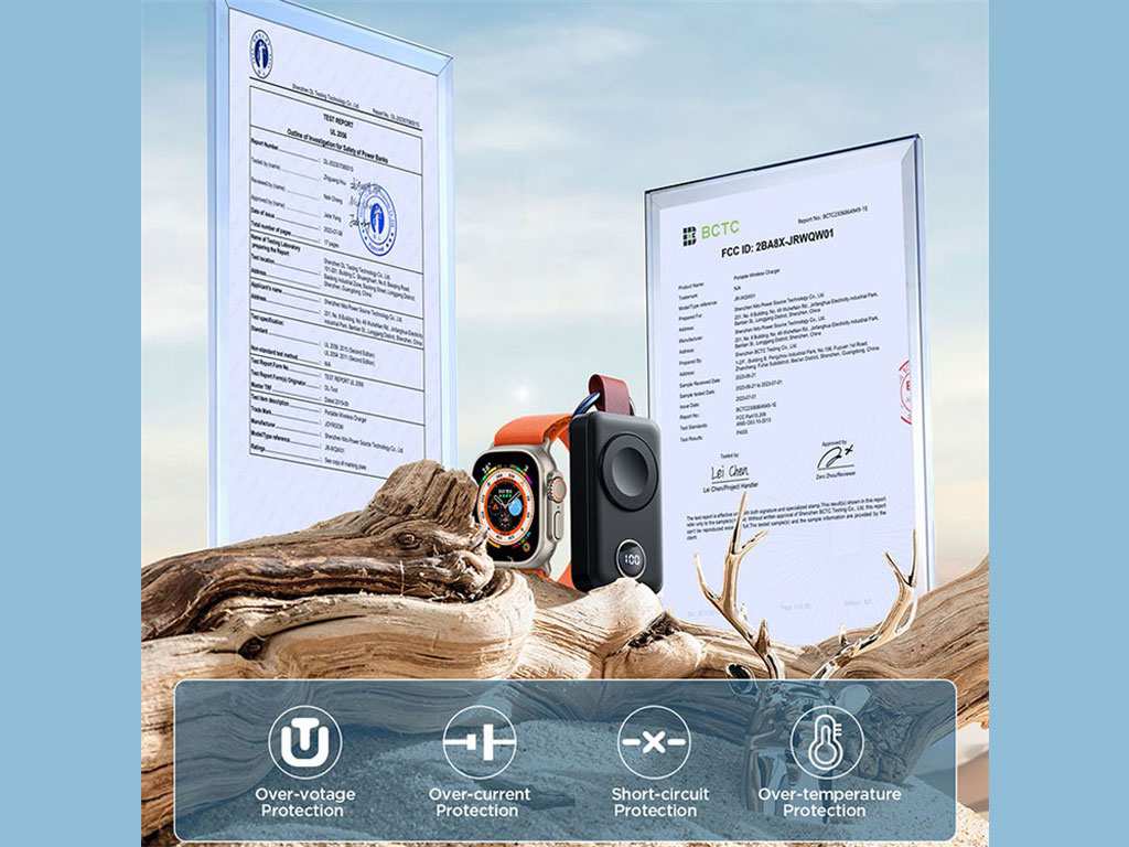 شارژر بی سیم اپل واچ سری 2، 3، 4، 5، 6، 7، 8، اولترا و اس ای با ظرفیت باتری 2000 میلیآمپرساعت جویروم JR-WQW01