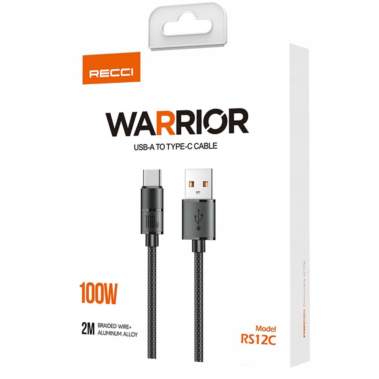 کابل شارژ سریع یو اس بی به تایپ سی 100 وات 2 متری رسی RS12C