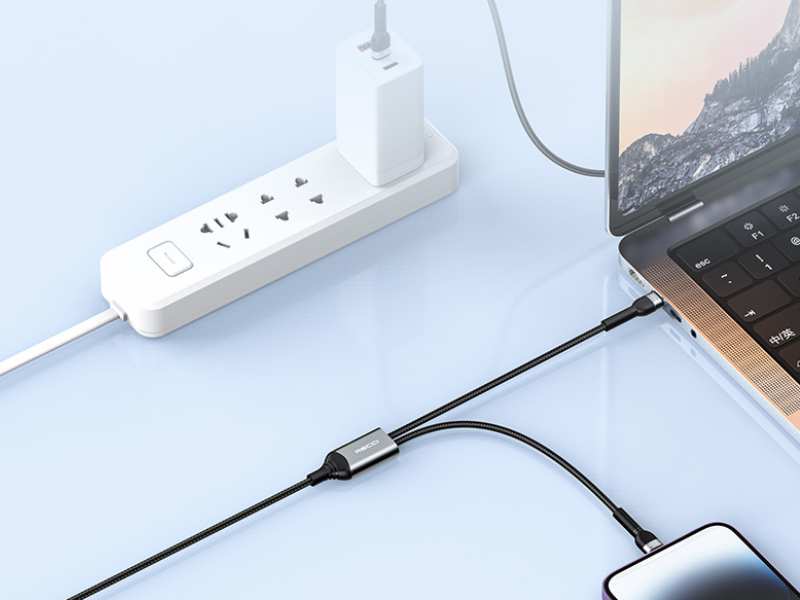 کابل شارژ سریع دو سر تایپ سی به لایتنینگ و تایپ سی 65 وات 1.2 متری رسی RTC-T16